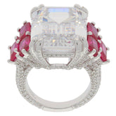 Sterling Silver Semi Mount Ring Setting Emerald OCT 18X14 5.5x4mm White Topa - Syzjewelry